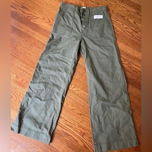 Gap high waist wide leg green pant